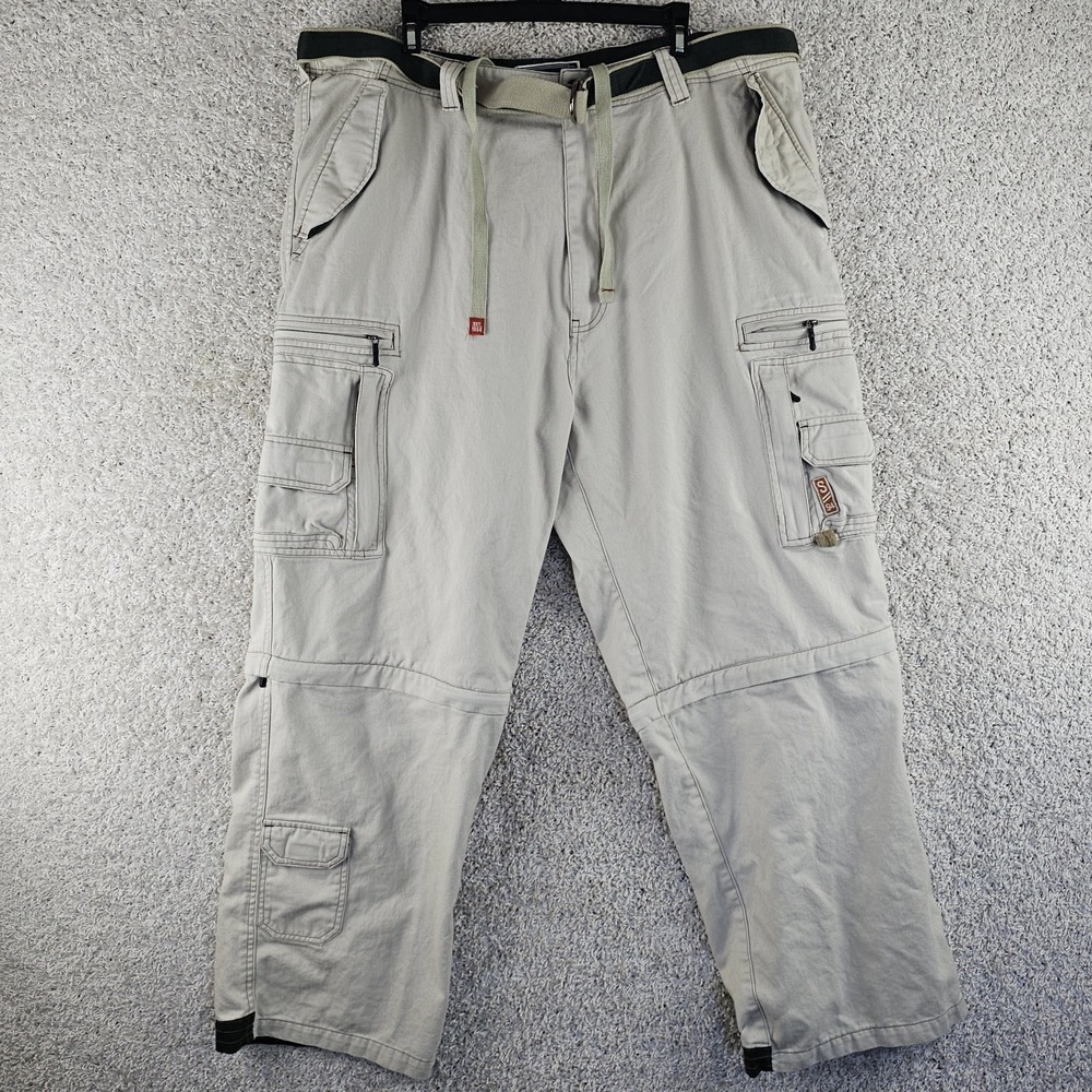 Vintage Y2K Sonoma Performance Cargo Baggy Drawstring Convertible Pants Sz 38x30